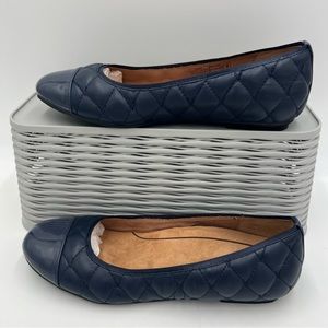 Vionic Desiree Quilted Flats Navy Blue Size 8.5